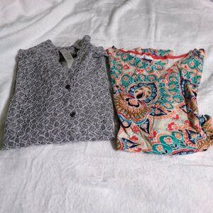 Chico Women’s Tops – Long sleeve & ¾ “ Sleeve – Lot of 2- Size 1